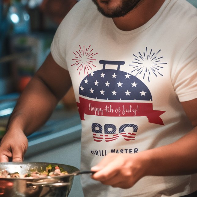 4th of July bbq grill master red and blue barbecue T-Shirt (Creator Uploaded)