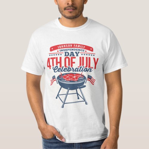 4TH of July BBQ Grill Personalized Family Reunion T_Shirt