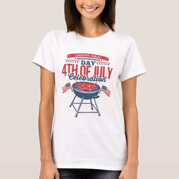 4TH of July BBQ Grill Personalized Family Reunion T-Shirt | Zazzle