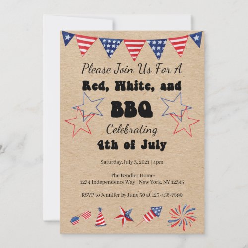 4th of July BBQ Invitation
