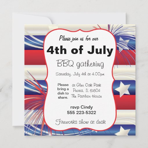 4th of July BBQ Invitation | Zazzle