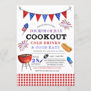 4th Of July Bbq Invitation by gimmethegoodies at Zazzle