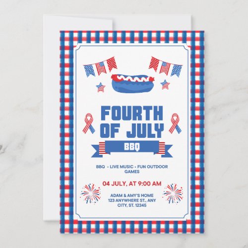 4th of July BBQ Invitation