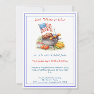 4th of July BBQ Invitation – Patriotic Backyard 