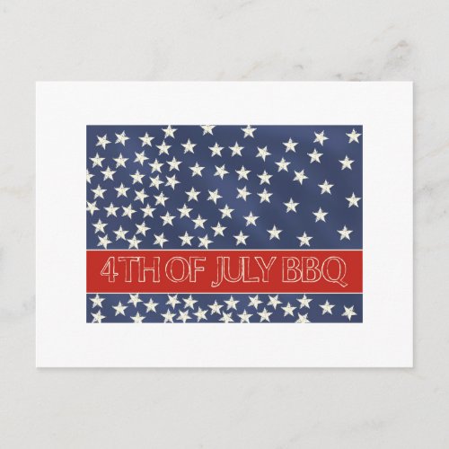 4th of July BBQ invitation Postcard