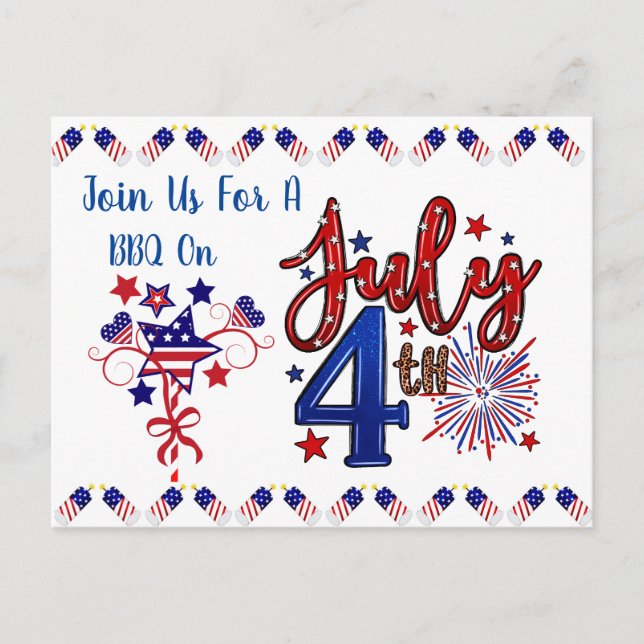 4th Of July BBQ Invite (Front)