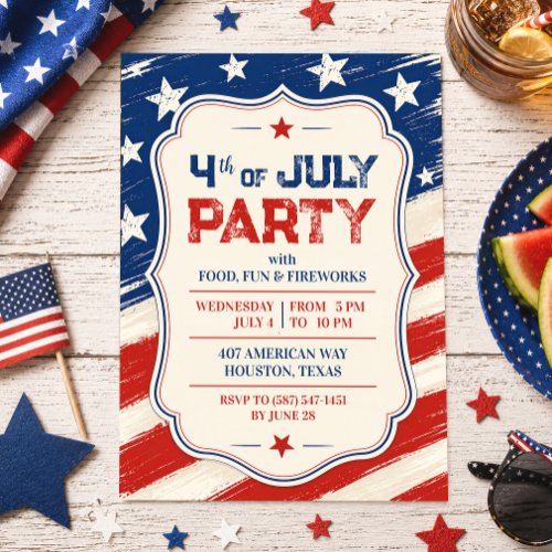 4th of July BBQ Party Invitation