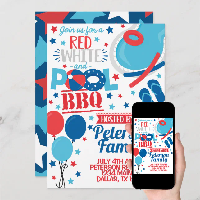 4th of July BBQ Party Invitation Invite | Zazzle