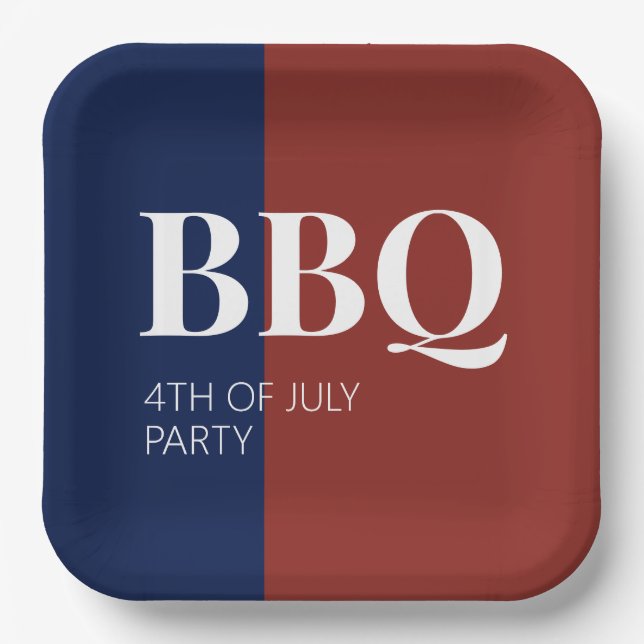 4th of July BBQ Party  Paper Plates (Front)