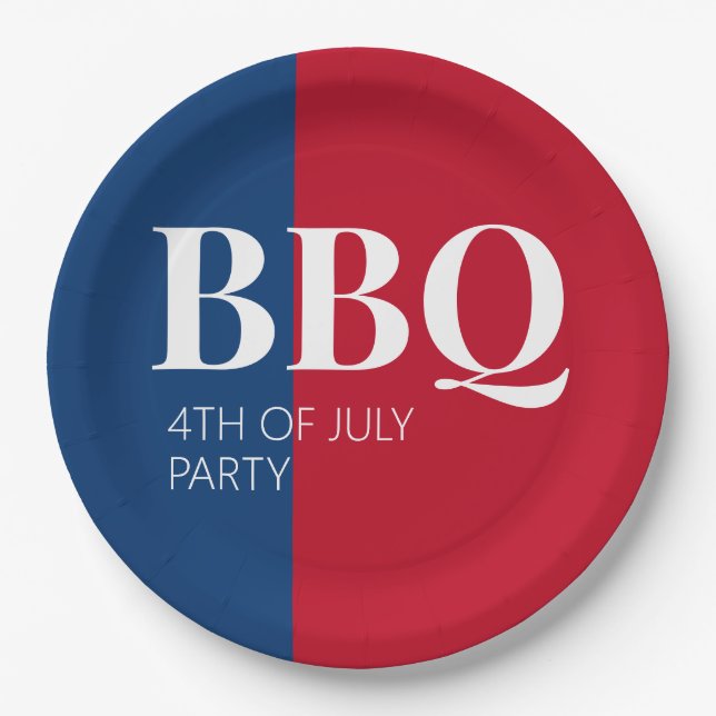 4th of July BBQ Party  Paper Plates (Front)