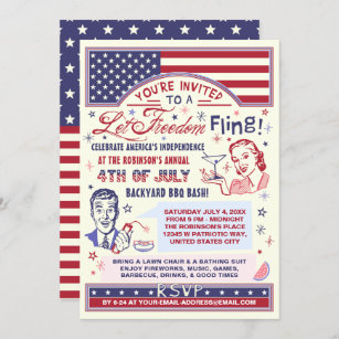 Funny 4th Of July Party Invitations