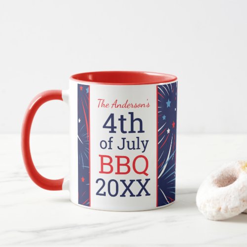 4th of July BBQ Personalized Family Gathering Mug