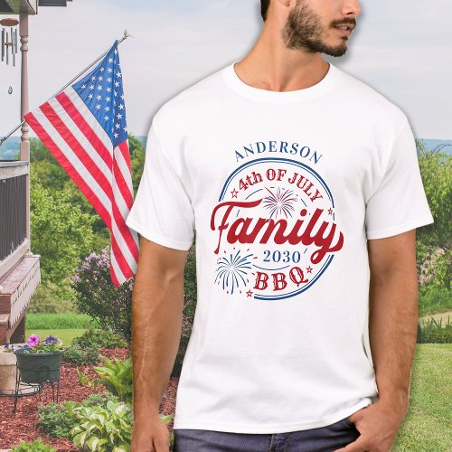 4th Of July BBQ Personalized Family Reunion T_Shirt