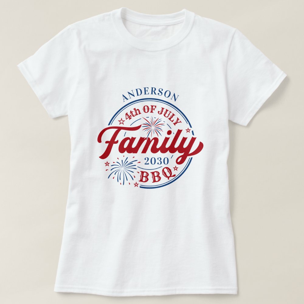 4th Of July BBQ Personalized Family Reunion Unisex T-Shirt