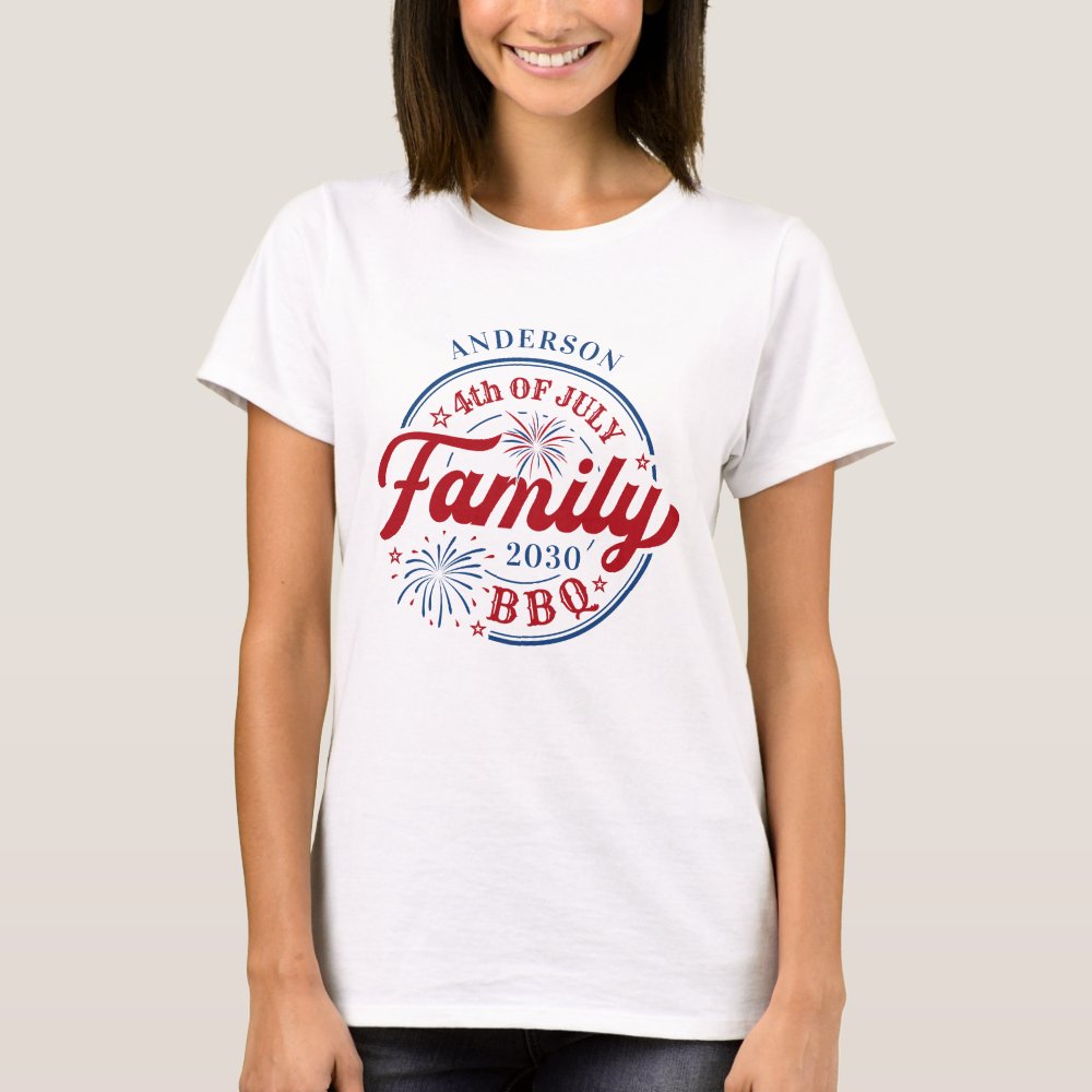 4th Of July BBQ Personalized Family Reunion Unisex T-Shirt