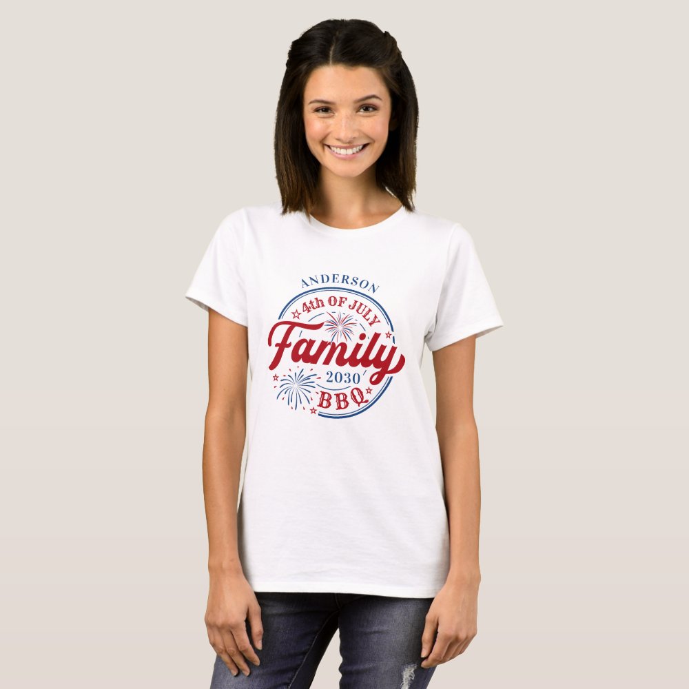 4th Of July BBQ Personalized Family Reunion Unisex T-Shirt