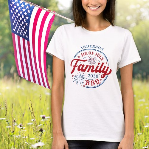 4th Of July BBQ Personalized Family Reunion Unisex T_Shirt