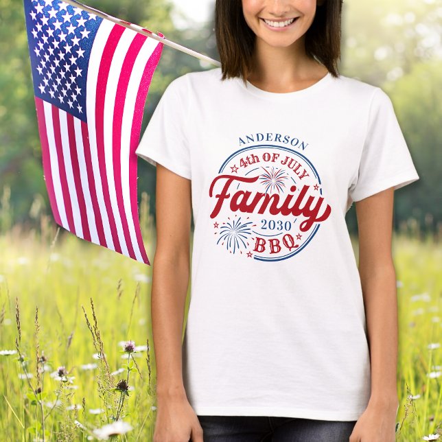 4th Of July BBQ Personalized Family Reunion Unisex T-Shirt (Creator Uploaded)