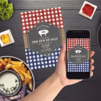 4th of July BBQ Pig Red White And Blue Party