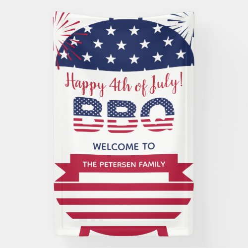 4th of July bbq stars and stripes fireworks Banner