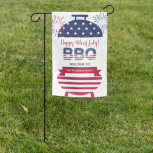 4th of July bbq stars and stripes fireworks Garden Flag