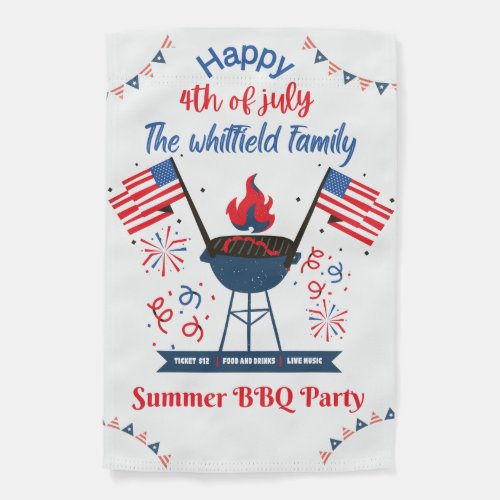 4th of July bbq stars and stripes fireworks Garden Garden Flag