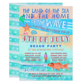 4th of July Beach or Pool Party | Summer Swimming Card