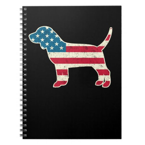 4th of July Beagle Dog American Flag USA Notebook