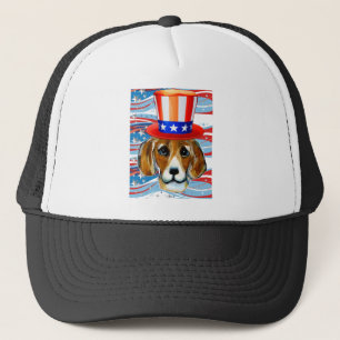 4th of July Beagle Trucker Hat