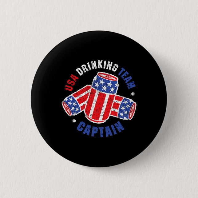4th Of July Beer Can Flag Usa Drinking Team Tees  Button (Front)
