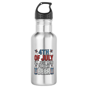 4th of July Beer Vintage Patriotic Shirt Design_1 Stainless Steel Water Bottle