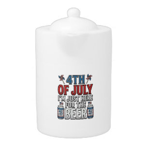 4th of July Beer Vintage Patriotic Shirt Design_1 Teapot