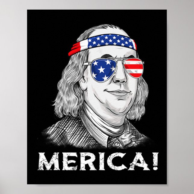 4th Of July Ben Franklin Merica USA Boys Girls Kid Poster (Front)