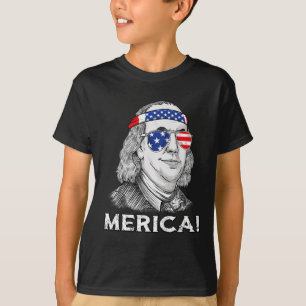 4th Of July Ben Franklin Merica USA Boys Girls Kid T-Shirt