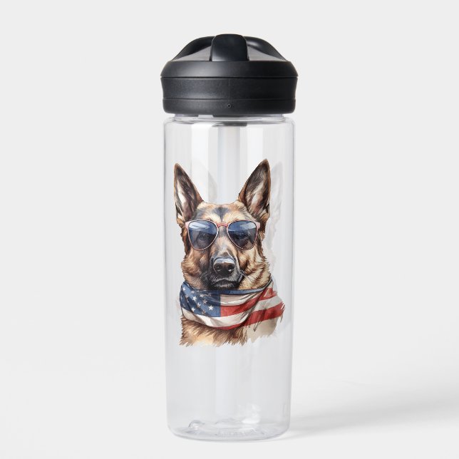 4th Of July Big Dog-70631 Water Bottle (Front)