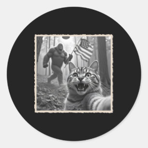 4th Of July Bigfoot And Sasquatch Classic Round Sticker