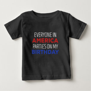 4TH of July Birthday Celebration USA Funny Baby T-Shirt
