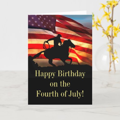 4th of July Birthday Country Western Cowboy  Card