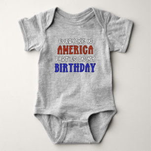 4th of July Birthday Funny   Baby Bodysuit