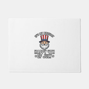 4th of July Birthday Gnome Patriotic Shirt Design_ Doormat