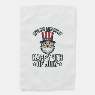 4th of July Birthday Gnome Patriotic Shirt Design_ Garden Flag