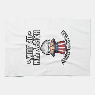 4th of July Birthday Gnome Patriotic Shirt Design_ Kitchen Towel