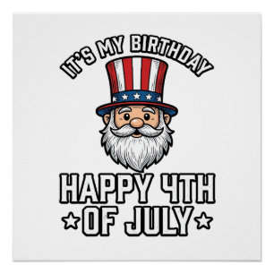 4th of July Birthday Gnome Patriotic Shirt Design_ Poster