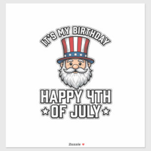4th of July Birthday Gnome Patriotic Shirt Design_ Sticker