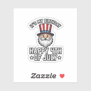 4th of July Birthday Gnome Patriotic Shirt Design_ Sticker