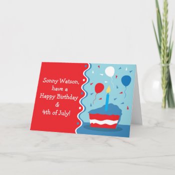 4th Of July Birthday Greeting Card by youreinvited at Zazzle