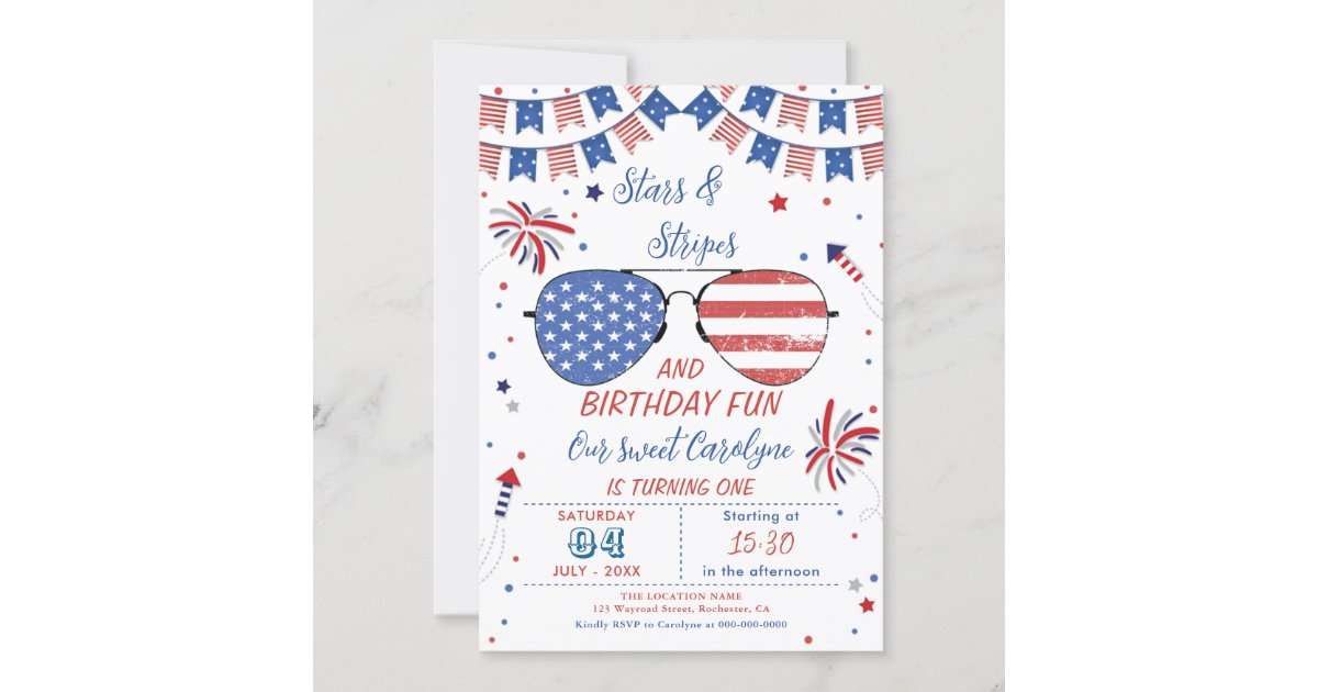 4th of July Birthday Invitation | Zazzle