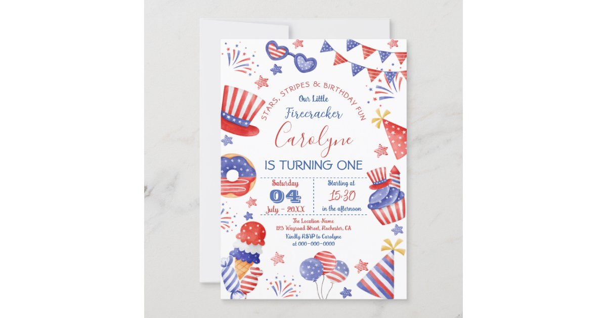 4th of July Birthday Invitation | Zazzle