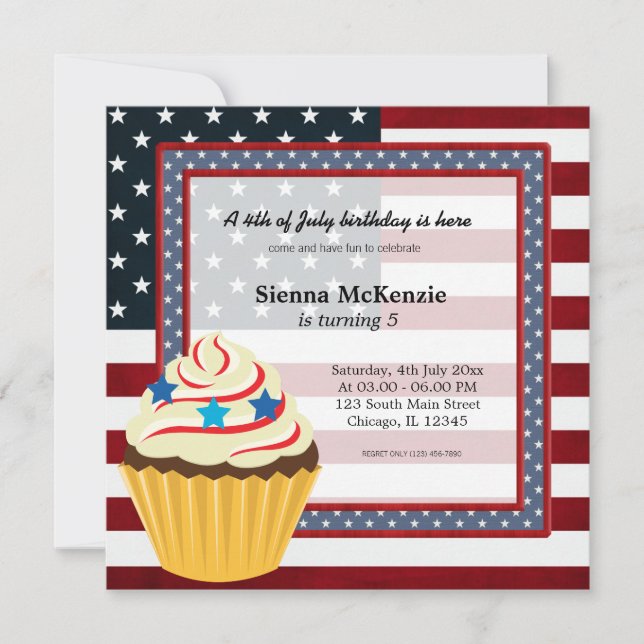 4th of July birthday Invitation (Front)