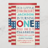 4th of July Birthday invitation independence day (Front/Back)